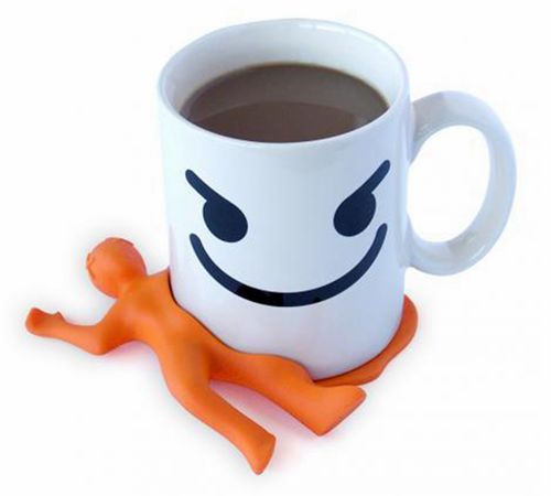 壓扁小人硅膠咖啡杯墊，創(chuàng)意配飾水杯墊-硅膠墊