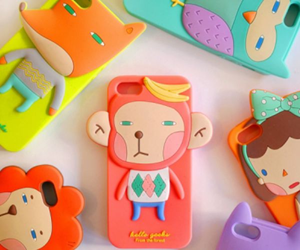 卡通動(dòng)物硅膠手機(jī)殼，全包防摔手機(jī)套-硅膠套