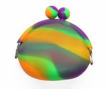 炫彩硅膠錢包設(shè)計(jì)，卡扣便攜硅膠零錢包-硅膠包