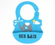 寶寶吃飯硅膠飯兜衣，嬰兒防水圍嘴罩衣